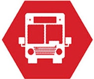 A logo with a bus, representing our DOT compliance services for transit companies